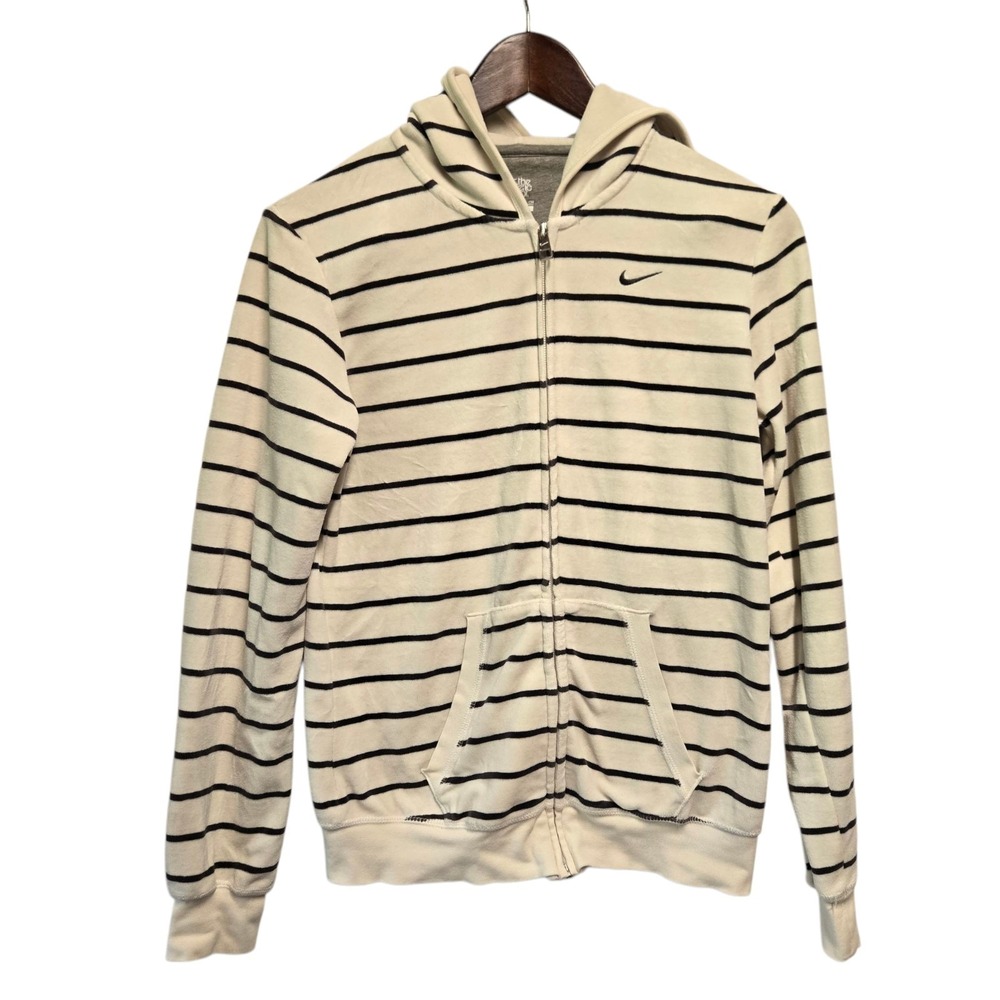 NIKE Velour Hoodie Zip Up  Striped The‎ Athletic Department SMALL